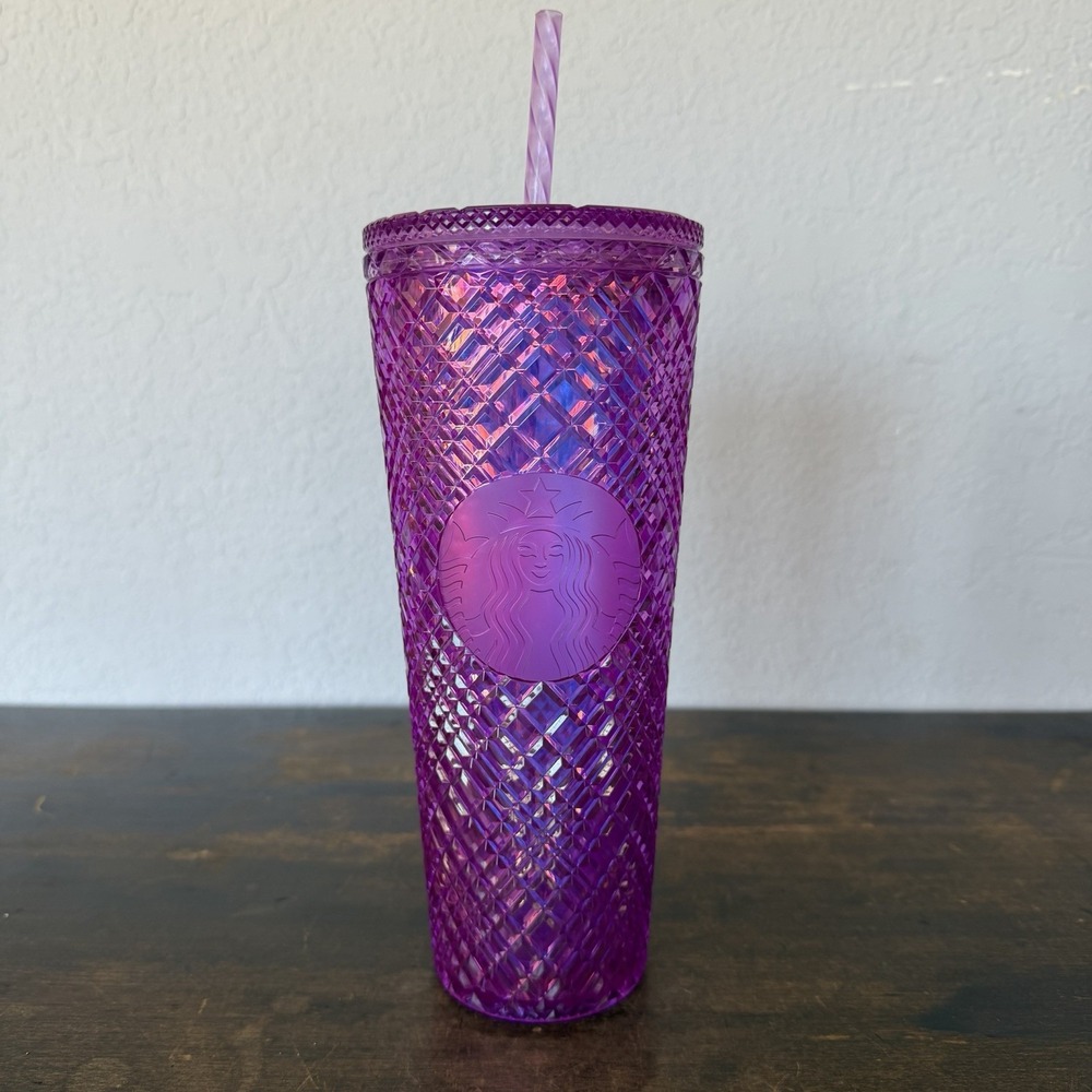 2023 Starbucks Jeweled Taffy Iridescent Pink‎ Purple Tumbler 24oz Venti Cup